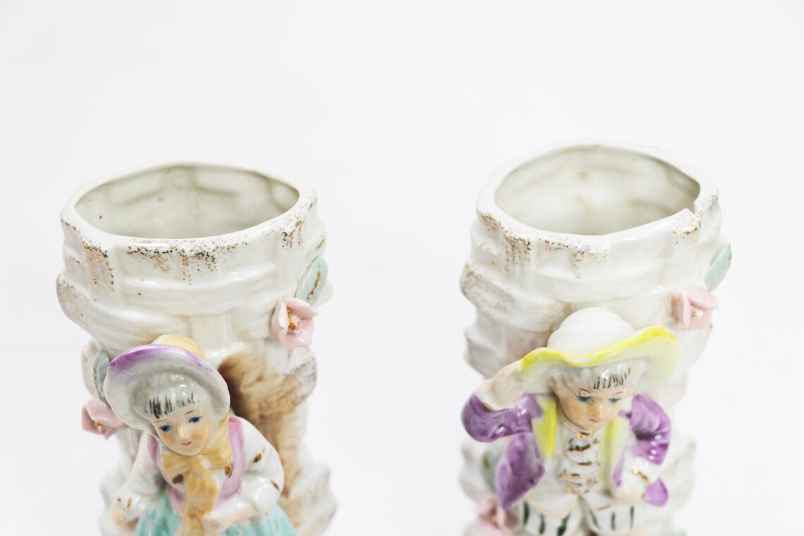 Vintage 1950s CHASE Hand Painted Japanese Porcelain Figurines - Etsy