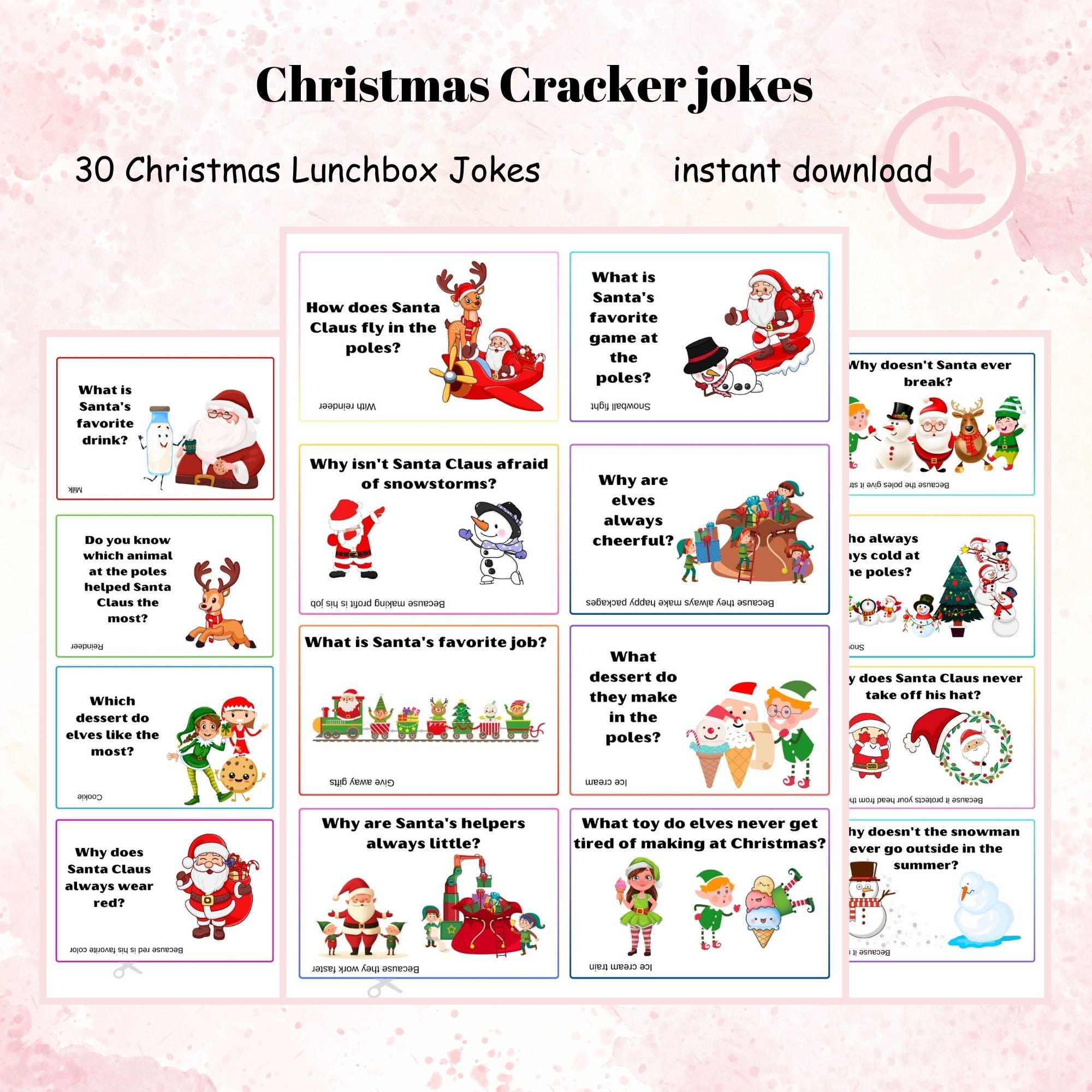 Printable Christmas Joke Cards for Kids, Christmas Lunchbox Jokes ...