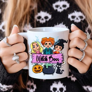 Witch Halloween Gift for Her Cartoon Halloween Witch Mug Gift for Halloween Lovers Cute Halloween Pumpkin Coffee Mug Gift for Women Girls