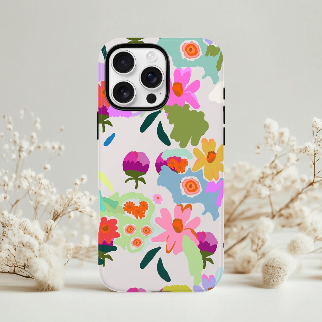 Phone Case Pattern Spring Floral iPhone Case: Abstract Spring Flowers, Protective Samsung Cover ...