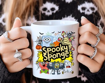 Retro Cartoon Halloween Mug: Spooky Coffee Cup Gift