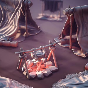 DnD Camping Set STL: 3D Print Tabletop Terrain (Digital Download)
