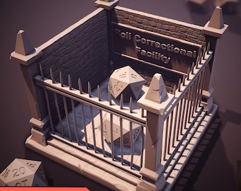 Würfel Jail STL: Roll Zuchthaus, DnD Tabletop (3D Druck Datei)