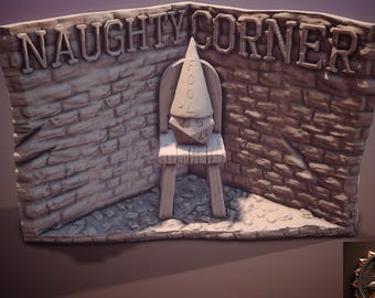 Nat 1 Naughty Corner | DnD Dice Jail | STL Print File | 3D Printing |  Dice Accessories | RPG-Tabletop | D20 | DnD Printable