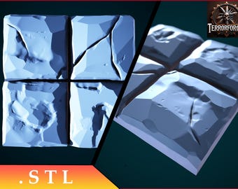 Ensemble de tuiles de donjon modulaire : fichier STL d'impression 3D pour D&D, RPG de table (téléchargement numérique)