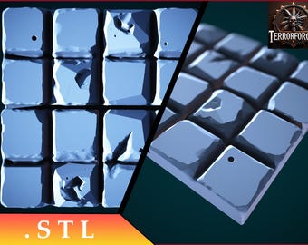 Ensemble de tuiles de donjon modulaire (style 2) : fichier STL d'impression 3D (téléchargement numérique)