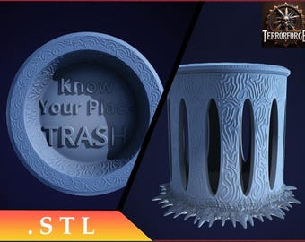 DnD Dice Jail STL: Know Your Place Trash, 3D Print File (Digital Download)