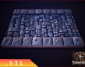 Caminos de mazmorra modulares STL: terreno de rol imprimible en 3D (estilo 3)