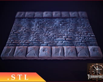 Caminos de mazmorra modulares STL: terreno imprimible en 3D, juego de rol de mesa (estilo 2)