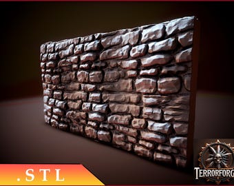 Conjunto de pared DnD estilo 2: archivo STL de terreno imprimible en 3D (descarga digital)