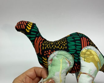 Handmade Brontosaurus Dinosaur Crazy Colors Plushie Toy