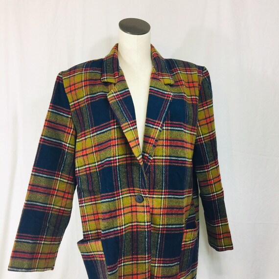 Vintage plaid blazer jacket shacket - image 1