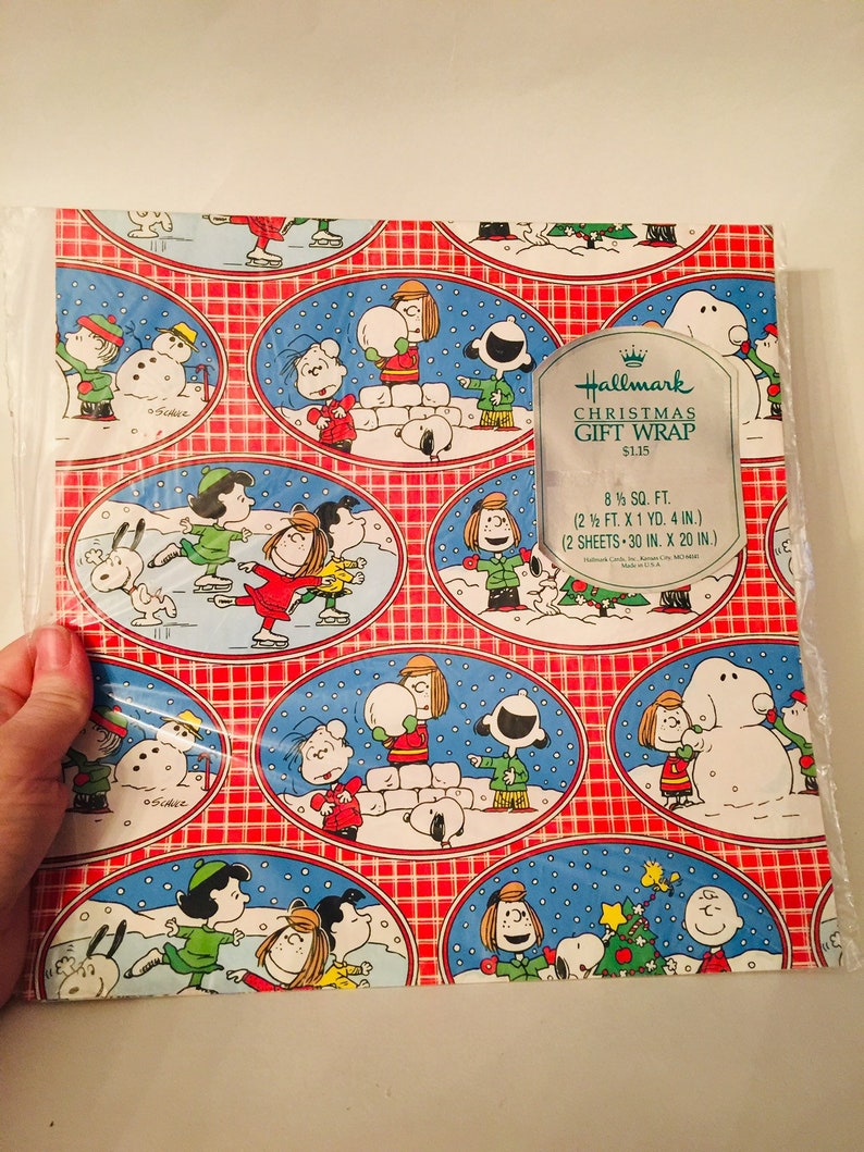 Peanuts Snoopy Wrapping Paper 2 Sheets New Pkg Charlie Brown Etsy