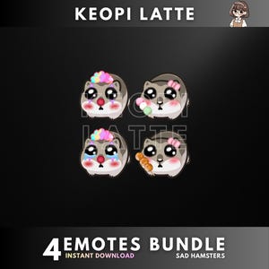 Sad Hamster - 4 EMOTES BUNDLE - Twitch & Discord