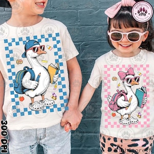 Back To School Boy Girl Png, Back To School Png, First Day Of School Png, School Goose Png, 1st Day Of School, Boy School, Instant Download