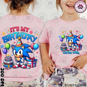 Personalized Cartoon Birthday Png, Two Sides Cartoon Birthday Png, Custom Cartoon Png, Birthday Boy Girl Png, Custom Name, Instant Download