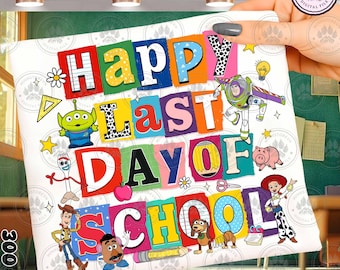 Película de dibujos animados, juguete, último día de clases PNG, vacaciones de verano para niños, profesor de verano Y2K, camiseta escolar de profesor preppy, descarga instantánea