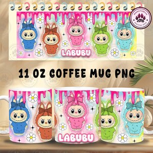 Cartoon Kid Png, Doll Pink Cartoon 11oz Mug Png, Cartoon 11oz Mug Wrap Design, Mental Health Png, Character Coffee Cup, Instant Download