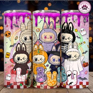 Funny Cartoon Character Tumbler Design Png, Trending Pink Cartoon Character 20oz Skinny Tumbler , Monster Doll Halloween, Instant Download