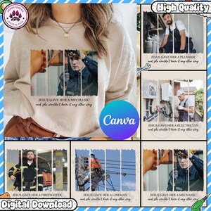She Wouldn&#39;t Have It Any Other Way Canva, Jesus Gave Her PNG Bundle, A Police Officer, A Blue Collar Man Insert Photo, Instant Download