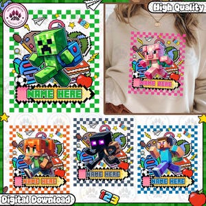 Benutzerdefinierte Ersttag Schule PNG, Floral Bleistift Lehrer PNG, Gamer Zurück zu Schule Png-Bundle, Bruh Wir zurück, Cartoon Superheld, sofortiger Download