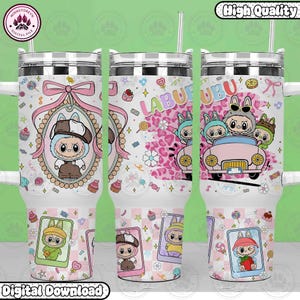 Vaso delgado de 40 oz con dibujos animados, vaso de 40 oz, vaso divertido de dibujos animados, regalo de muñecos para amigos, descarga instantánea
