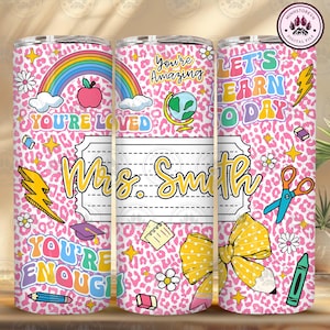 First Day Of School 20 oz Skinny Tumbler Png, Personalized Teacher 20oz Tumbler Design Png, Teacher Life, Back To School, Instant Download