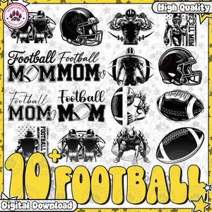 Personalized Text and Number Png, Game Day Png, 10+ Custom Football Mom Png Bundle, Football Mom, Gift For Player, Instant Download