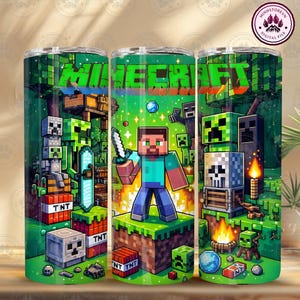 ゲームキャラクターのストレート＆テーパータンブラーラップPng、ゲーム20オンススキニータンブラー、漫画キャラクターの20オンスタンブラーデザインPng、即時ダウンロード