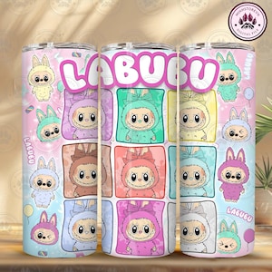 Cartoon 20oz Tumbler Wrap, Cute Doll Cartoon 20oz Skinny Tumbler Wrap Png, Perfect Gift for Kids Png, Cartoon Character, Instant Download