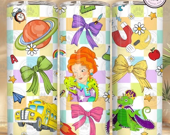 School Bus Tumbler Wrap Png, Magic Teacher 20oz Tumbler Wrap Png, Puffy Tumbler, Teach Them 20oz Skinny Tumbler Png, Instant Download