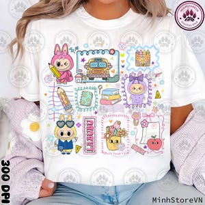 Retro School Png Designs, Cartoon Doll Grade Png, Back To School 1st/2nd/3rd Grade Png, Monster Doll Toy Teacher Png, Instant Download