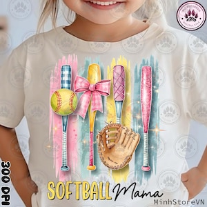 Game Day Softball Bow Png, Softball Mama Png, Customized Softball Png, Retro Softball Mama Coquette Png, Softball Mama Png, Instant Download