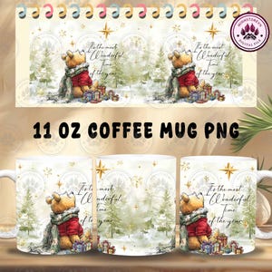 It&#39;s the Most Wonderful Time of the Year 11Oz Mug Wrap Png, Christmas Bear 11oz Mug Sublimation, Cartoon Movies Mug Wrap, Instant Download