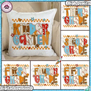 Sport School, Preppy Kid, First/Second/Third Grade Boy Back To school Bundle png, Baseball Basketball, Kindergarten school, Instant Download