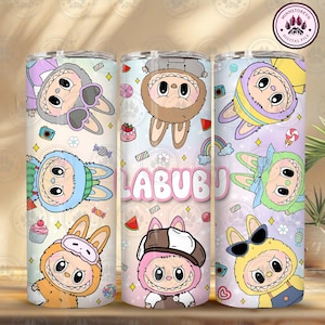 Trending Cartoon Doll Friends Character Design, Funny Cartoon Character 20oz Skinny Tumbler Wrap PNG, Perfect Gift for Kid, Instant Download