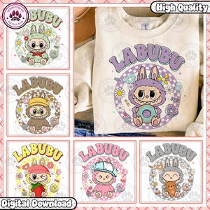 かわいいコケットボウ人形（子供向けPNG素材）、トレンドのチェッカー柄漫画キャラクターデザイン、お子様へのプレゼントに最適、面白い人形、すぐにダウンロード可能
