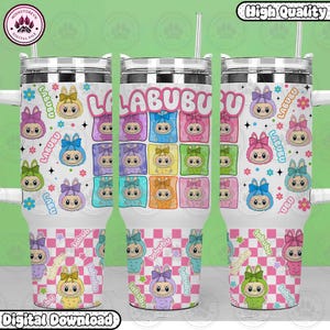 Trending Cartoon 40oz Skinny Tumbler Wrap, Cartoon Tumbler 40 Oz Png, Funny Catoon Tumbler Png, Doll Gift for Friends Png, Instant Download