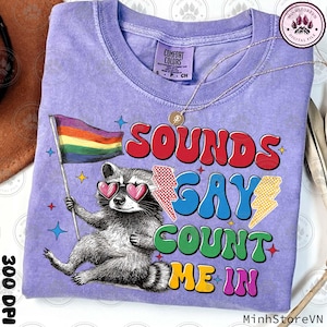 Queer Raccoon Png, Lgbtq Png, Sounds Gay Count Me In Png, Funny Raccoon Png, Pride Month Png, Funny Pride Shirt Gay Png, Instant Download