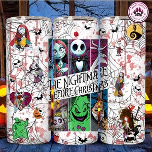 Halloween Cartoon Nightmare Tumbler Png, Nightmare Friends 20oz Skinny Tumbler Png Design, Halloween Friend 20oz Tumbler, Instant Download