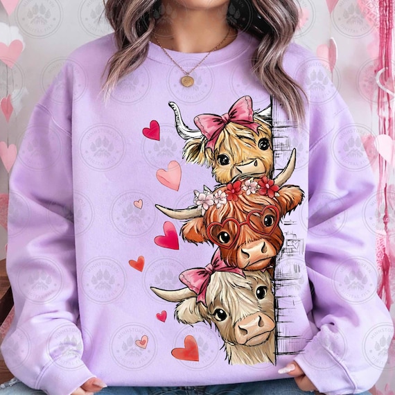 Funny Valentine Highland Cow Png, Valentine Png, Howdy Png, Love XOXO Png, Valentine Heart Png, Valentine's Day Png shirt, Instant Download