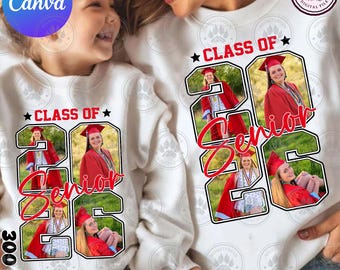 Graduation High School Png, Class of 2026 Canva Template, Add Photo Senior Png Design, Senior Mom Png, Senior 2026 Canva, Instant Download
