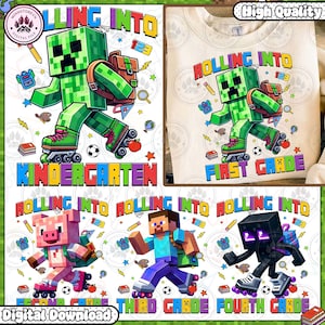Cartoon Superhero Png, Gamer Rolling Into School Png Bundle, First Day School PNG, Back to School, Floral Pencil Teacher, Instant Download