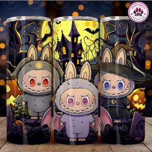 トレンドのピンクの漫画キャラクター20オンススキニータンブラーPNG、面白い漫画キャラクタータンブラーデザイン、モンスタードールハロウィン、即時ダウンロード