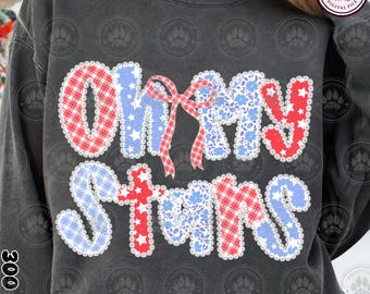 America Memorial Day USA png, Coquette 4th of July PNG, Oh My Stars Png, Shabby Chic Png, Coquette Bow Lace, Cottage Core, Instant Download
