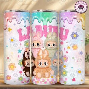 Monster Cartoon 20oz Tumbler Wrap PNG, Prezent dla dzieci, Monster Cartoon Character 20oz Skinny Tumbler Wrap, Zabawna kreskówka, Natychmiastowe pobieranie