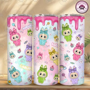Cartoon 20oz Tumbler Wrap, Doll Cartoon 20oz Skinny Tumbler Wrap Png, Perfect Gift for Kids Png, Pink Cartoon Character, Instant Download