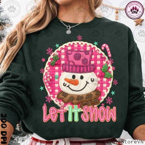 Yarn Crochet Let It Snow Png, Christmas Snowman Png, Trendy Cozy Winter Png, Merry Christmas Png, Cute Snowman Png, Instant Download