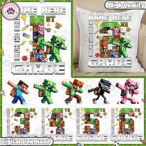Gamer Custom School Png Bundle, First Day School PNG, Cartoon Superhero Png, Back to School Png, Floral Pencil Teacher PNG, Instant Download