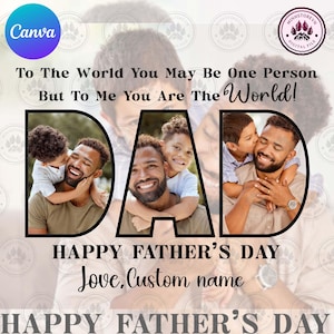 Custom Father’s Day Png, Best Dad Ever Png, Customize Dad Pictures Canva Template, Gift For Dad Png, Canva Editable Diy, Instant Download